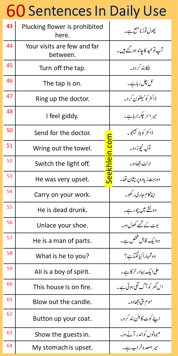 60 sentences in daily use
