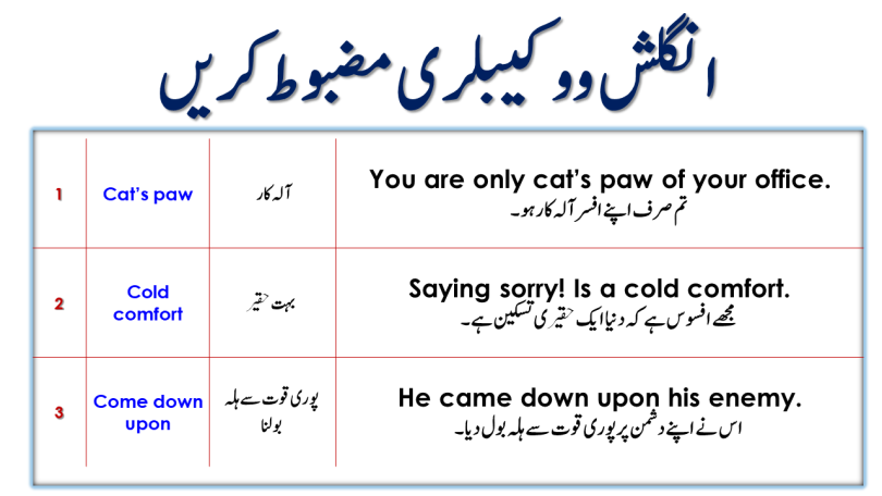 Idioms In Urdu And Hindi