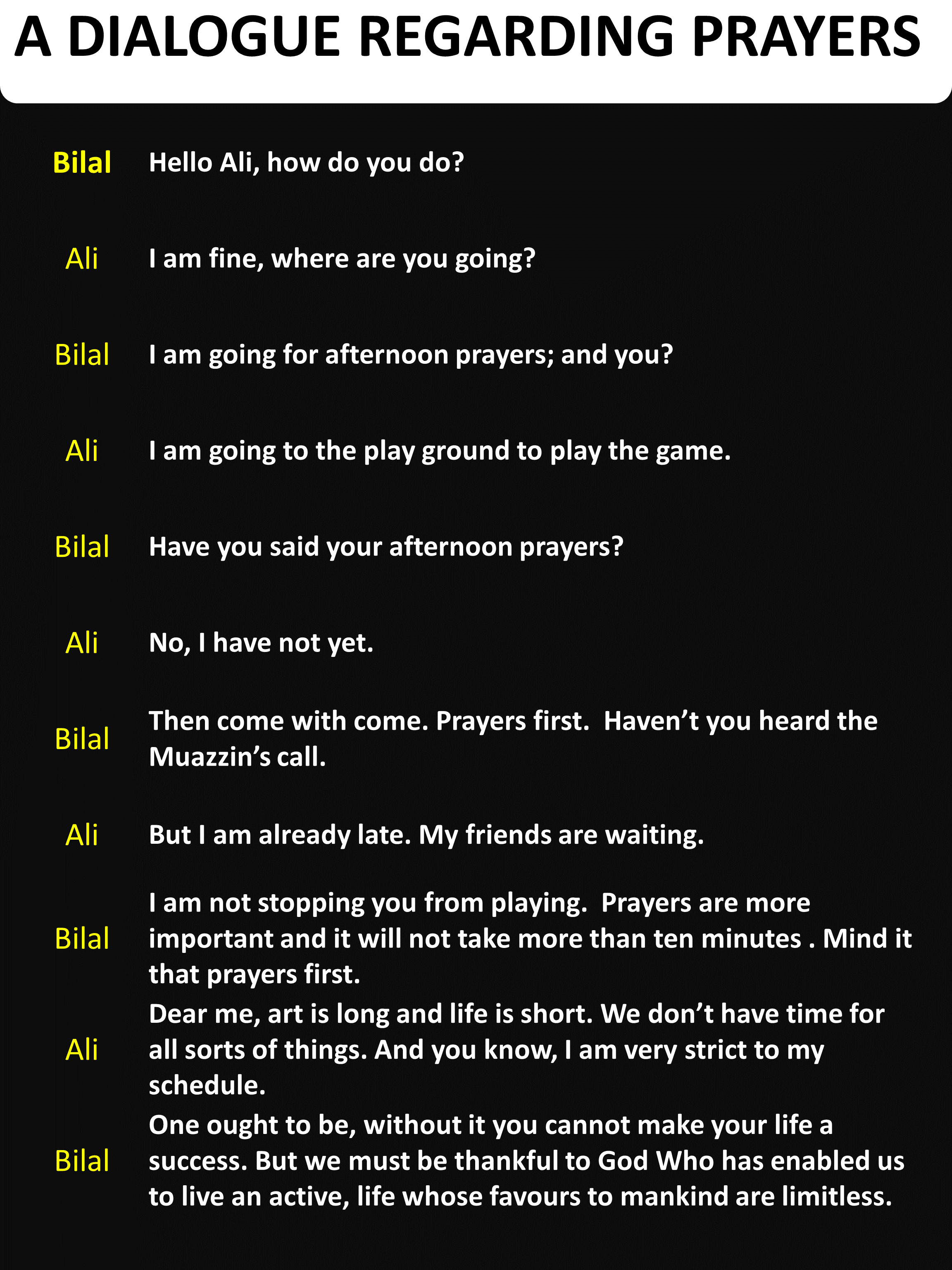 A Dialogue About Prayers
