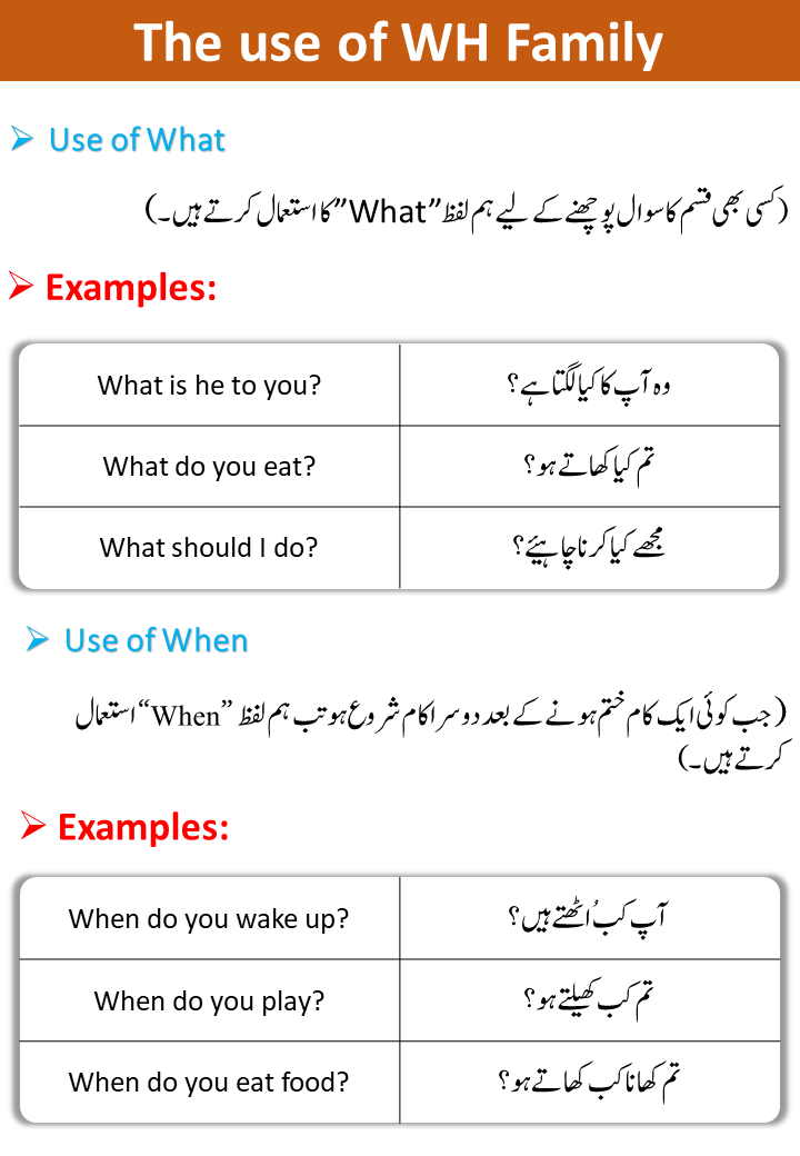 Wh Words With Examples