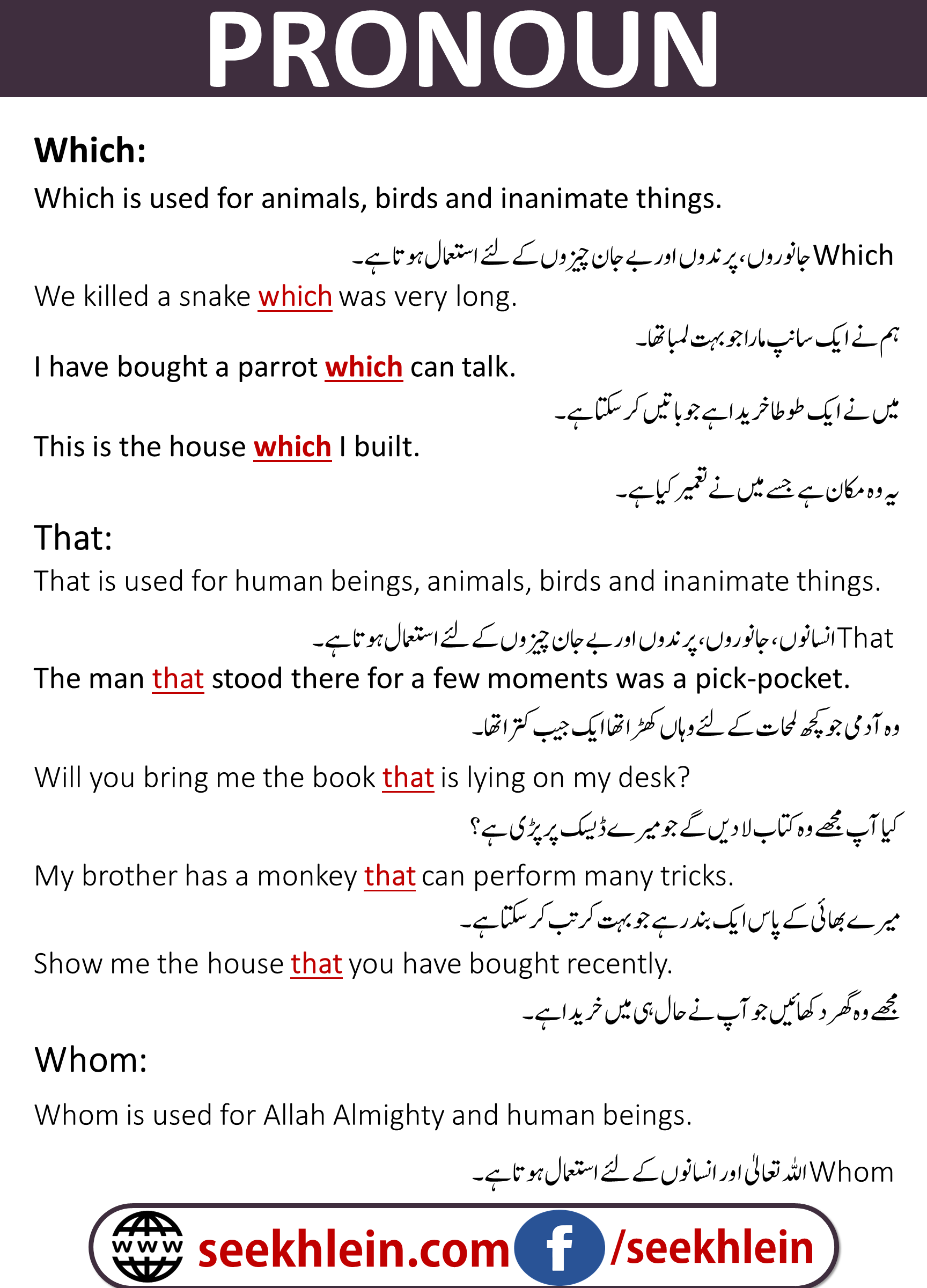 Pronoun Examples In A Sentence Which, That