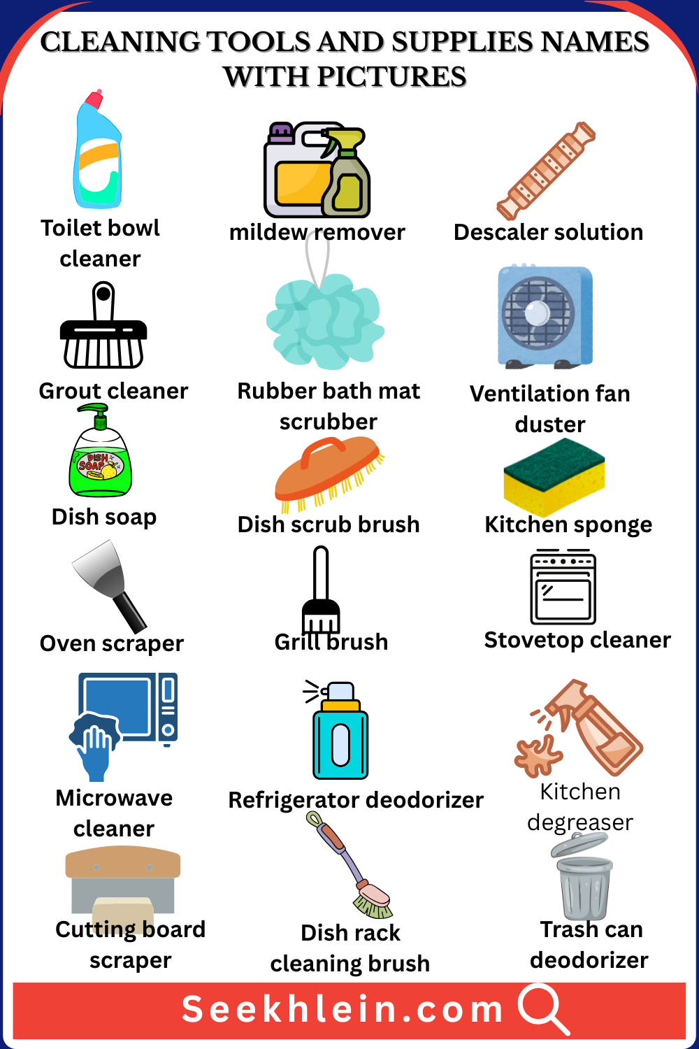 Cleaning Tools Names: 100+ Tools You Should Know