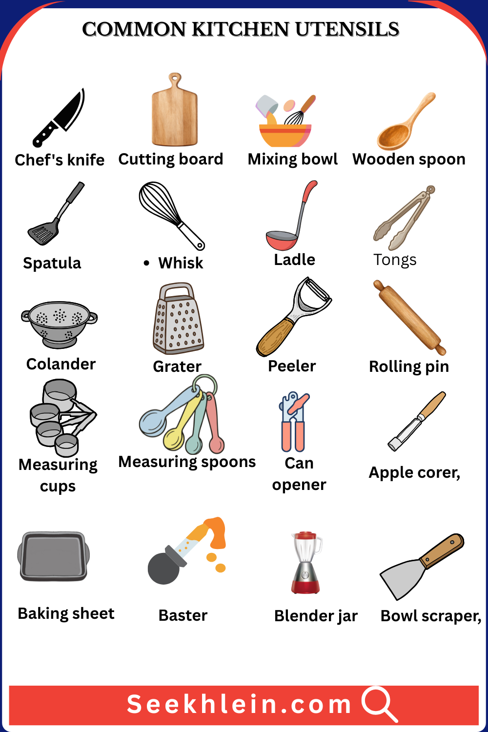 common kitchen utensils