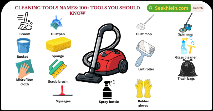 Cleaning Tools Names: 100+ Tools You Should Know